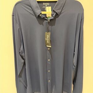 Rhone Men's Navy Button Down Shirt